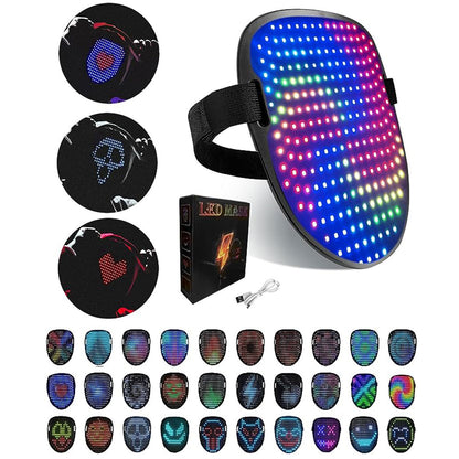 Led Light up Mask With Gesture Sensing 50 Mode