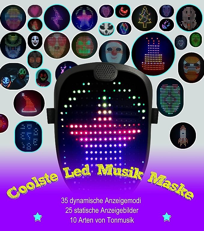 Led Mask with Music Gesture Sensing Transforming