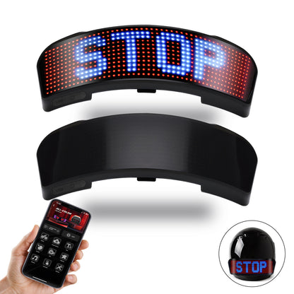 App Control Cycling Helmet Taillight, Programmable LED Matrix Panel with Turn Signal Speedometer APP Custom Sign Display Helmet Light for Motorcycle