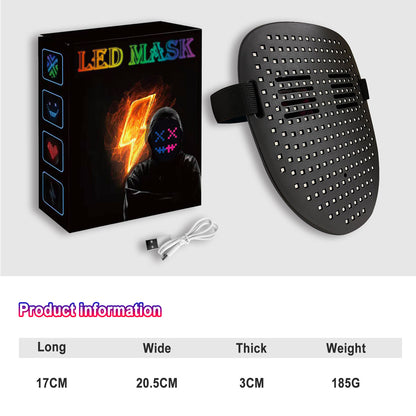 Led Light up Mask With Gesture Sensing 50 Mode